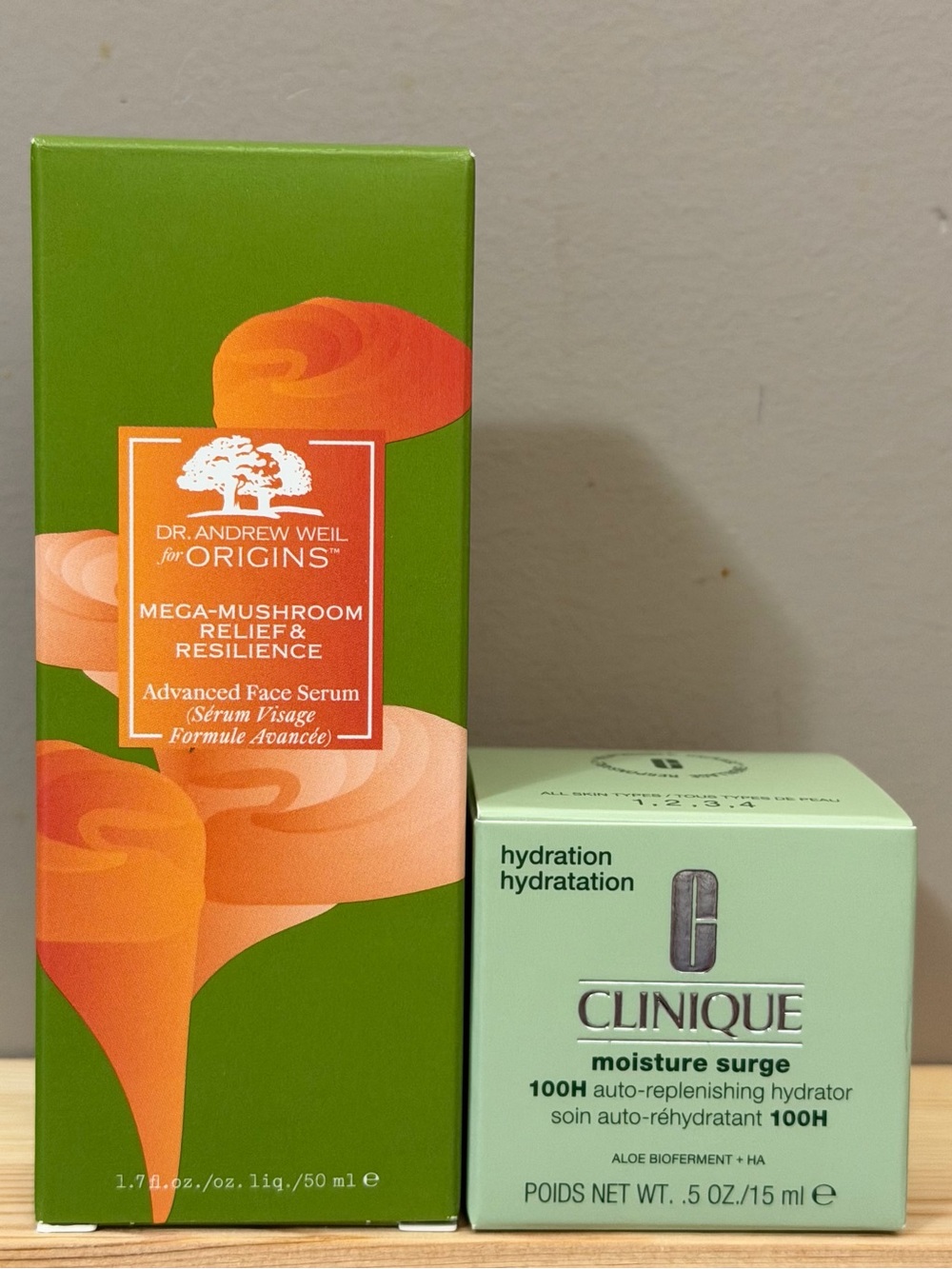 Clinique Moisture Surge Hydrator Moisturizer and Origins Serum